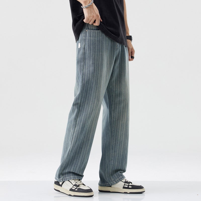 American Style Retro Jeans Men'S New Fashionable Brand Loose Straight All-Match Hong Kong Style Casual Long Pants For Men - Image 4